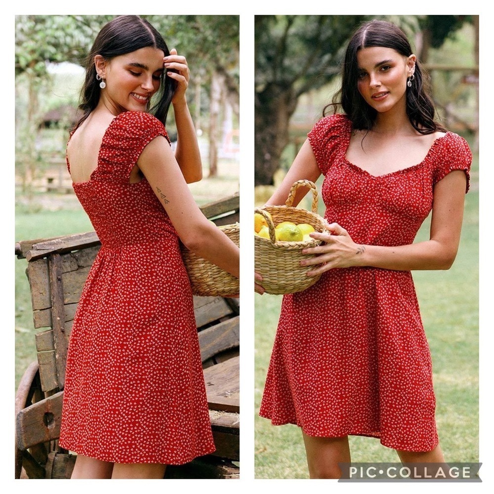 Cupshe Alessandra Ditsy Frill Short Dress!